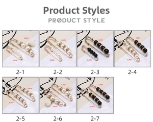 Detail of adjustable waist buckle pins in gold alloy with faux pearls and rhinestones