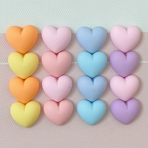 Heart Resin Flatback Cabochons Macaron Color Chubby Love Shapes For DIY Phone Case Hair Clips Craft Jewelry Making
