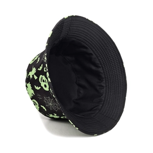 Bob d'Halloween avec imprimés têtes de mort vert néon sur toile de coton noir durable