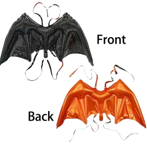 Halloween bat wing foil balloons in black and orange for festive party costume decoration