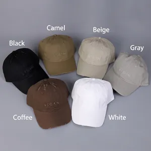 Distressed cotton baseball cap with STORM embroidery in six versatile autumn colors