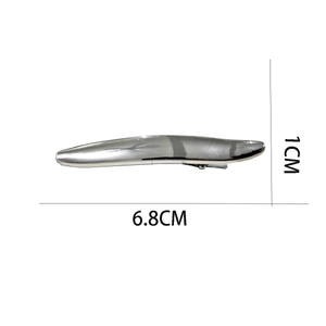 Minimalist silver alloy hairpin with brushed texture, size 6.8cm length by 1cm width