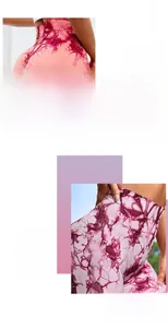 Détail du short de yoga tie-dye taille haute avec contrôle du ventre et tricot élastique