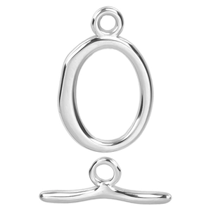 Polished silver stainless steel OT toggle clasp set for DIY jewelry necklace making