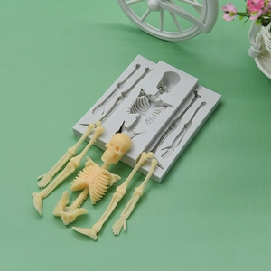 Stampo in silicone scheletro umano di Halloween per pasticceria DIY e decorazioni