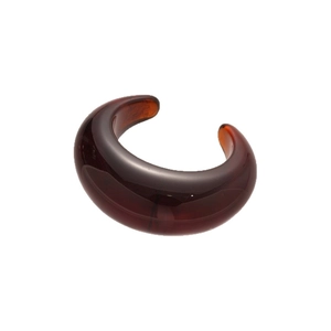 Minimalist amber resin cuff bangle with tortoiseshell texture and open design for women