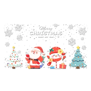Stickers de Noël pour fenêtres avec Père Noël, bonhomme de neige et sapin festif