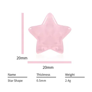 Natural rose quartz star crystal pendant 20mm mini gemstone five-point star ornament