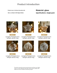Detailed close-up of glass Christmas ornaments with white sequins and diamond accents