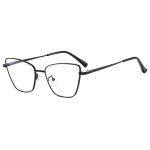 Cat Eye Eyeglasses Frame Metal Anti Blue Light Lightweight Office Fashion Women Decorative Clear Lens