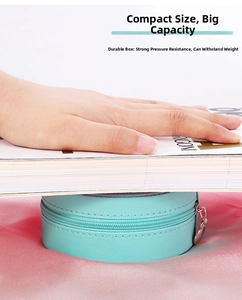Durable mint green PU leather jewelry case showing strong pressure resistance performance