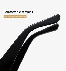 Macro shot of ergonomic black glossy sunglasses temples with anti-slip design feature