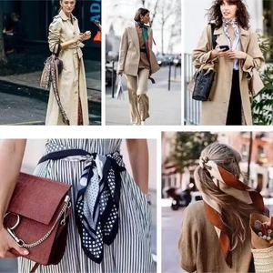 Chic ways to style vintage black and white houndstooth silk scarves for women