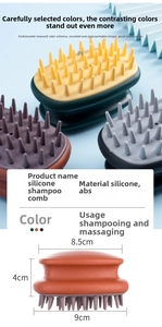 Detailed size specifications for silicone scalp massager brush with soft ABS base