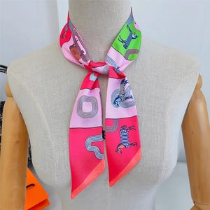 Zebra pattern equestrian silk twilly scarf for women shown on a fashion mannequin