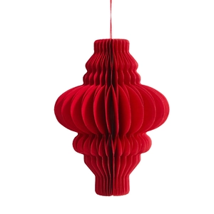 Foldable red honeycomb paper lantern decoration for Christmas desktop and scene layout