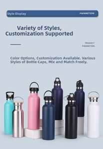 Various colors and lid styles of double-wall vacuum insulated stainless steel water bottles