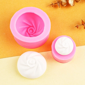 3D bun shaped silicone mold for handmade soap, candles, and aromatherapy plaster crafts