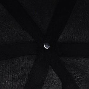 Detail showing reinforced seams and center metal rivet inside the cotton baseball cap