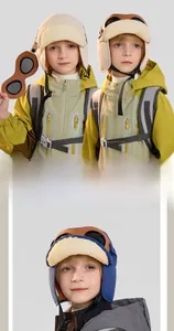 Details zur warmen Winter-Fliegermütze mit abnehmbarer Brille und weichem Fleece
