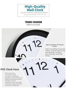 Macro detail of high-hardness PS plastic frame and moisture-proof PVC clock dial