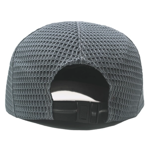 Breathable gray mesh ivy cap for summer featuring adjustable back strap and plastic buckle
