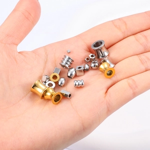 Mix of gold and silver stainless steel spacer beads for DIY jewelry making and crafts