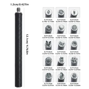 Set de tampons nail art en silicone avec 15 embouts et guide de tailles détaillé