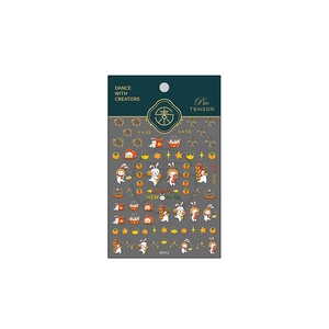 Chinese New Year rabbit nail stickers with 5D fireworks and lanterns for festive art