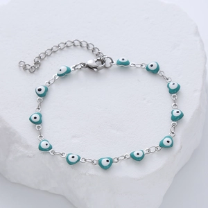 Evil Eye Armband Herzform Edelstahl Emaille Verstellbare Kette Mode Schmuck Für Damen