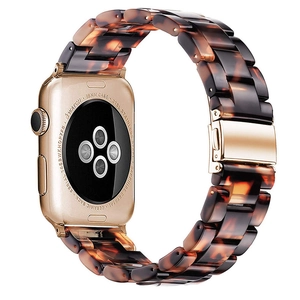 Bracelet de montre en resine ecaille de tortue de luxe compatible avec Apple Watch 38mm
