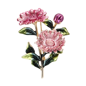 Koreanische Mode Blumen Emaille Legierung Brosche Nadel Für Damen Elegante Blume Kleidung Dekor Tropföl Schmuck Rosa Gelb Lila