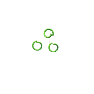 Three green 1.2x8mm painted metal open jump rings for DIY jewelry making accessories