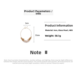Baroque pearl necklace details: 53cm chain length and 58.1g weight with golden finish