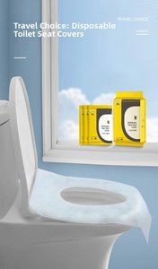 Hygienic disposable toilet seat covers with waterproof backing for travel and maternity