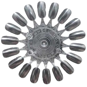 Transparent round nail color wheel with 18 tips for displaying nail polish and designs