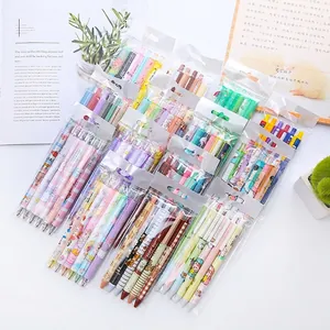 Retractable Gel Pens Black Ink Fine Bullet Tip Plastic Stainless Steel Cute Cartoon INS Style School Office Stationery