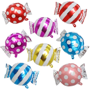 18 inch lollipop aluminum foil balloons set in colorful dots and stripe patterns