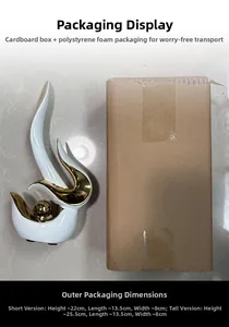 Comparaison détaillée des hauteurs de sculpture en céramique blanche et de l'emballage