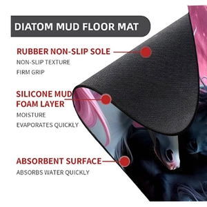 Close-up of the three-layer structure showing the non-slip rubber base and absorbent foam