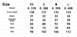 Tableau des tailles détaillé pour robe sans manches à col en V, mesures du XS au L