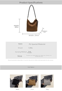 Detailed size guide and specifications for the vintage wool textured hobo shoulder bag