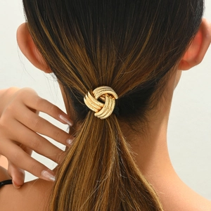 Metal Knot Hair Ties Elastic Ponytail Holder High Elasticity Geometric Triangle Hair Rope Fashion Accessories Women