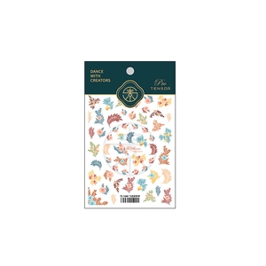 Wild flower nail art stickers TS-1660 with colorful floral and feather patterns