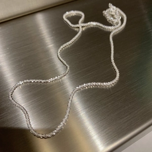 Sparkling S925 sterling silver rope chain necklace with a minimalist shiny finish for women