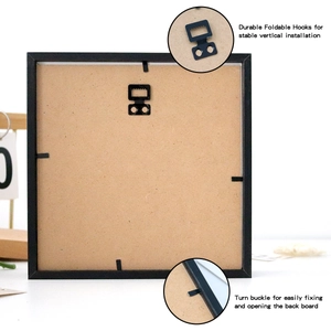 Detail view of the ticket box back panel with metal hanging hook and swivel clips