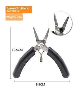 Mini flat-nose pliers without teeth for jewelry DIY with dimensions 10.5cm and 45g weight