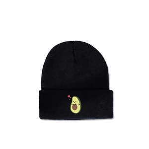 Avocado Embroidery Beanie Hat Acrylic Warm Cuffed Winter Knit Cap For Women Men Fashion Simple Casual
