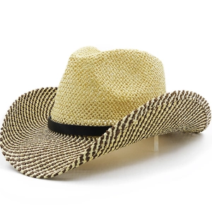 Western Cowboy Straw Hat For Women With Faux Leather Band Wide Brim Sun Protection Breathable Boho Beach Travel Style