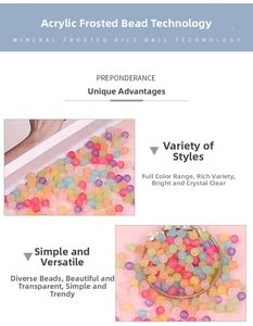 Macro shot of colorful frosted acrylic round beads with holes for DIY jewelry making